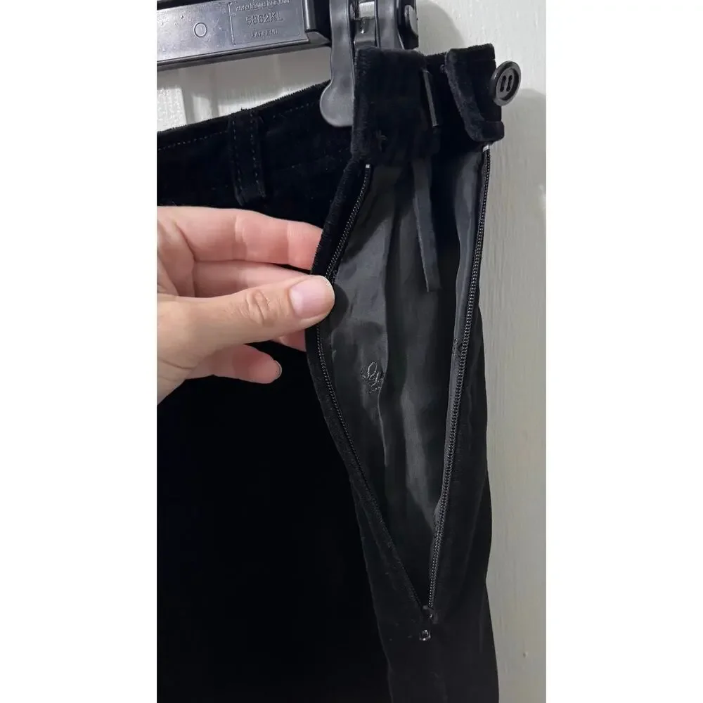 Vintage Auth. Gucci Black Velvet Midi Pencil Skirt Size 46/M - Picture 7 of 9